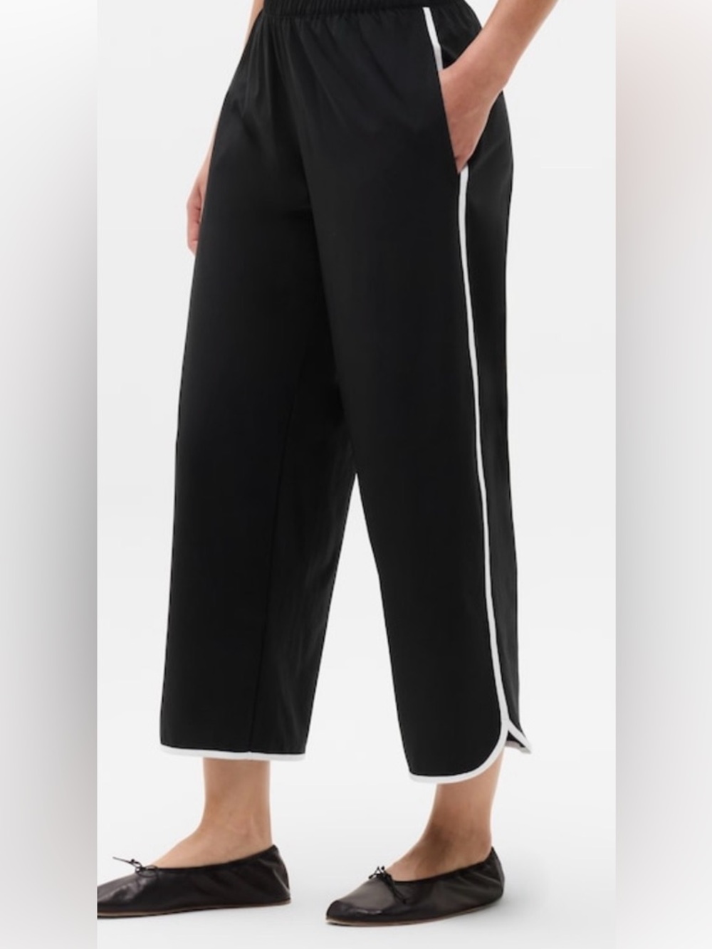 Athleta journey crop pant with white side trim